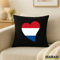 Kissen Niederlande Flagge Herz 40x40cm
