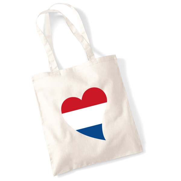 Jutebeutel Niederlande Flagge Herz 10 Liter