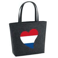 Filz Shopper Niederlande Flagge Herz 22 Liter