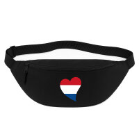 Bauchtasche Niederlande Flagge Herz 2,5 Liter Black