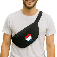 Bauchtasche Niederlande Flagge Herz 2,5 Liter Black