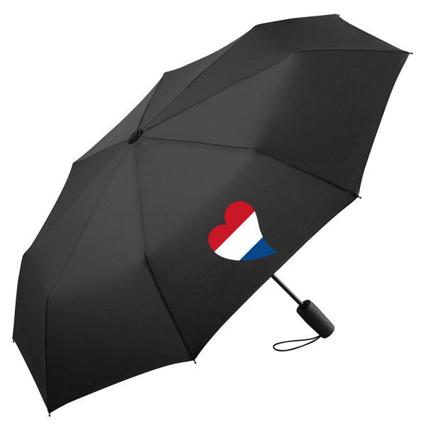 Regenschirm Niederlande Flagge Herz 98cm Schwarz