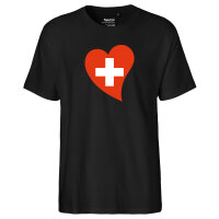 Herren T-Shirt Schweiz Flagge Herz