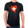 Herren T-Shirt Schweiz Flagge Herz