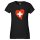 Damen T-Shirt Schweiz Flagge Herz