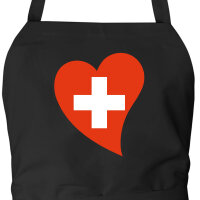 Schürze Schweiz Flagge Herz mit Taschen