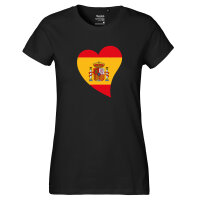 Damen T-Shirt Spanien Flagge Herz