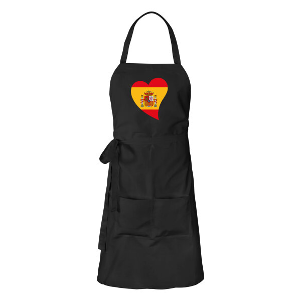 Schürze Spanien Flagge Herz mit Taschen