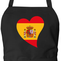 Schürze Spanien Flagge Herz mit Taschen
