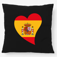 Kissen Spanien Flagge Herz 40x40cm