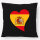 Kissen Spanien Flagge Herz 40x40cm