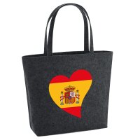 Filzshopper Spanien Flagge Herz, 22 Liter