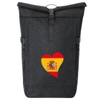 Kurierrucksack Spanien Flagge Herz 30-44 Liter Black Melange