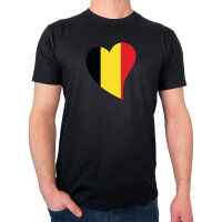 Herren T-Shirt Belgien Flagge Herz