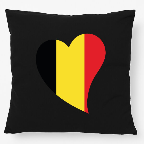 Kissen Belgien Flagge Herz 40x40cm