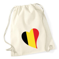 Turnbeutel Belgien Flagge Herz 12 Liter