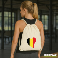 Turnbeutel Belgien Flagge Herz 12 Liter