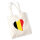 Jutebeutel Belgien Flagge Herz 10 Liter