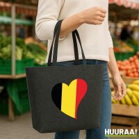 Filzshopper Belgien Flagge Herz, 22 Liter