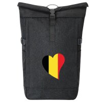 Kurierrucksack Belgien Flagge Herz 30-44 Liter Black Melange