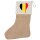 Weihnachtsstrumpf Belgien Flagge Herz Beige Jute