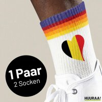 Unisex Socken Belgien Flagge Herz Baumwolle