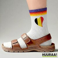 Unisex Socken Belgien Flagge Herz Baumwolle