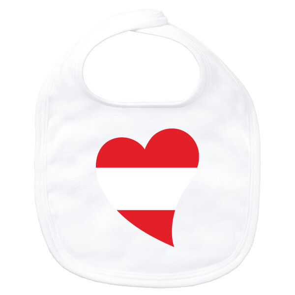 Baby Lätzchen Österreich Flagge Herz Klettverschluss