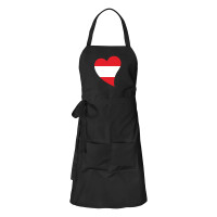 Schürze Österreich Flagge Herz mit Taschen