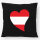 Kissen Österreich Flagge Herz 40x40cm