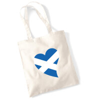 Jutebeutel Schottland Flagge Herz 10 Liter