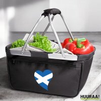 Einkaufskorb faltbar Schottland Flagge Herz 20 Liter Black