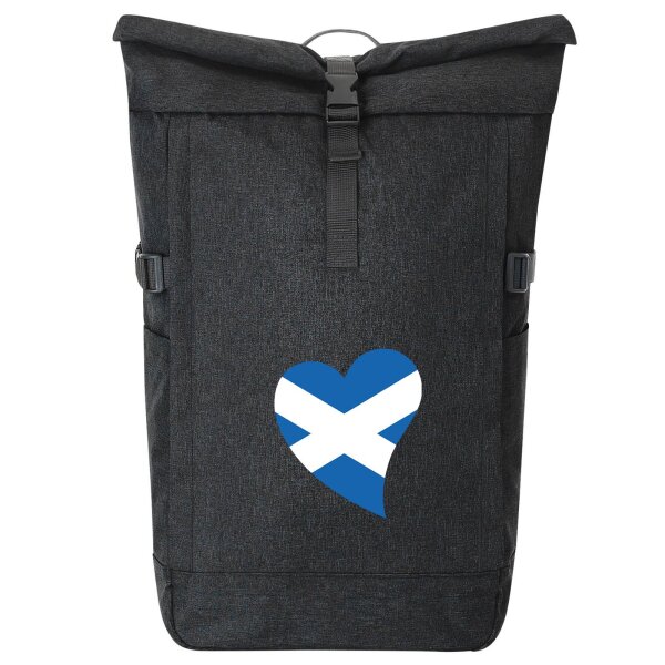 Kurierrucksack Schottland Flagge Herz 30-44 Liter Black Melange