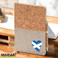 Notizbuch A5 Schottland Flagge Herz 80 Blatt inkl....