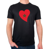 Herren T-Shirt Marokko Flagge Herz