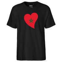 Herren T-Shirt Marokko Flagge Herz