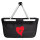 Einkaufskorb faltbar Marokko Flagge Herz 20 Liter Black
