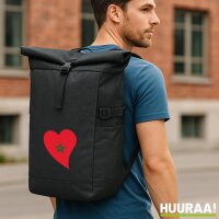 Kurierrucksack Marokko Flagge Herz 30-44 Liter Black Melange