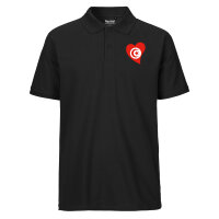 Herren Polo Shirt Tunesien Flagge Herz