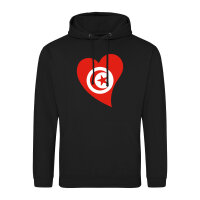 Unisex Hoodie Tunesien Flagge Herz