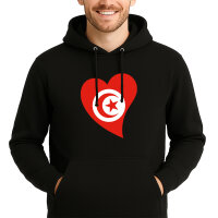 Unisex Hoodie Tunesien Flagge Herz