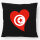 Kissen Tunesien Flagge Herz 40x40cm