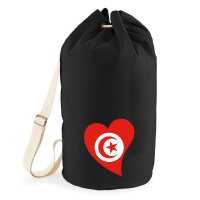 Seesack Tunesien Flagge Herz 20 Liter Black