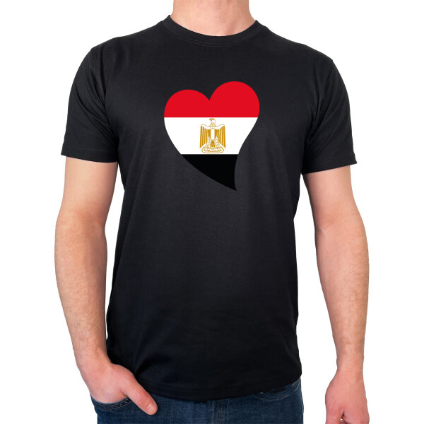 Herren T-Shirt Ägypten Flagge Herz