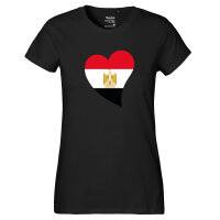 Damen T-Shirt Ägypten Flagge Herz