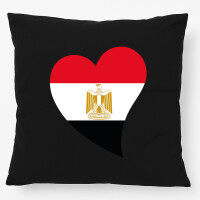 Kissen Ägypten Flagge Herz 40x40cm