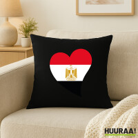 Kissen Ägypten Flagge Herz 40x40cm