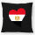 Kissen Ägypten Flagge Herz 40x40cm