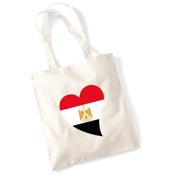 Jutebeutel Ägypten Flagge Herz 10 Liter