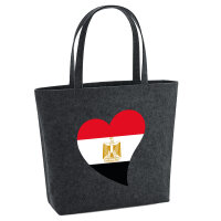 Filz Shopper Ägypten Flagge Herz 22 Liter